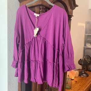 ‘Easel’ Purple Women's Blouse